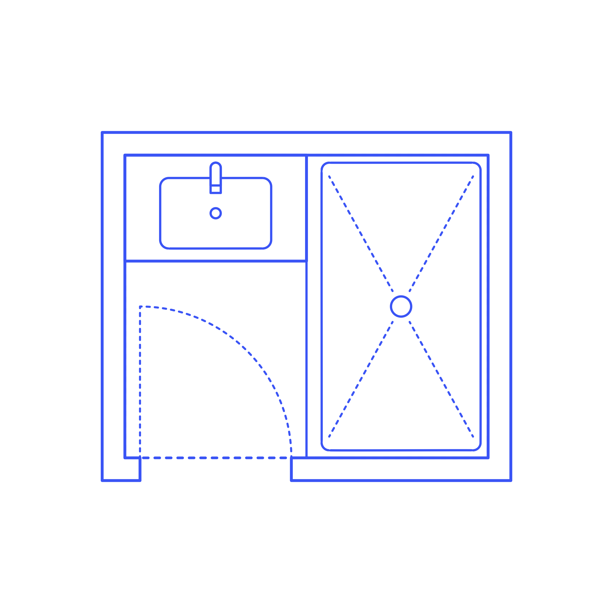 Layouts Bathrooms Half Shower Sink 1 Wall Line Art Illustration Svg Free Vectors